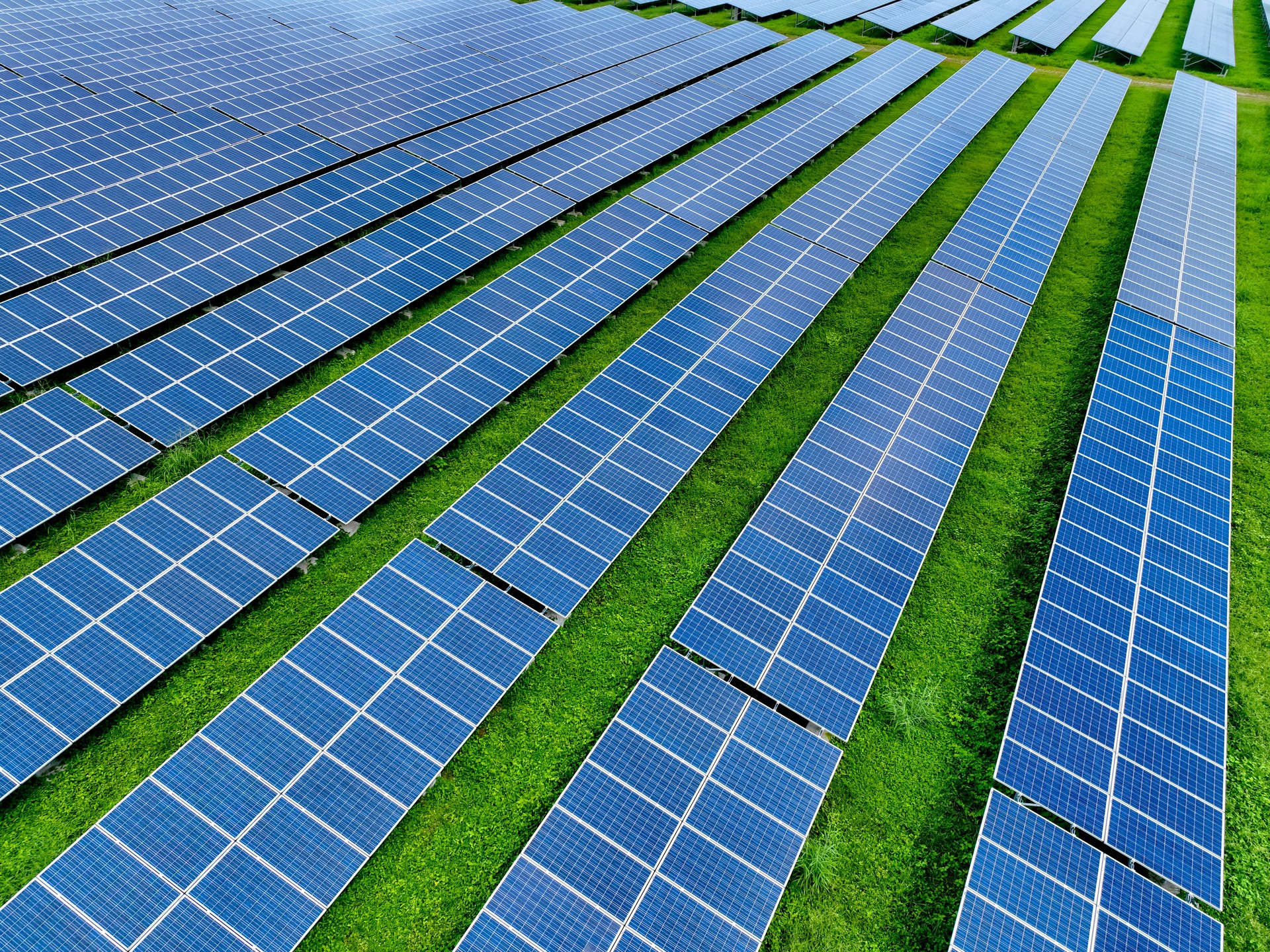 Solar Farm And Sun Light. Solar Power For Green Energy. Sustainable Renewable Energy. Photovoltaic